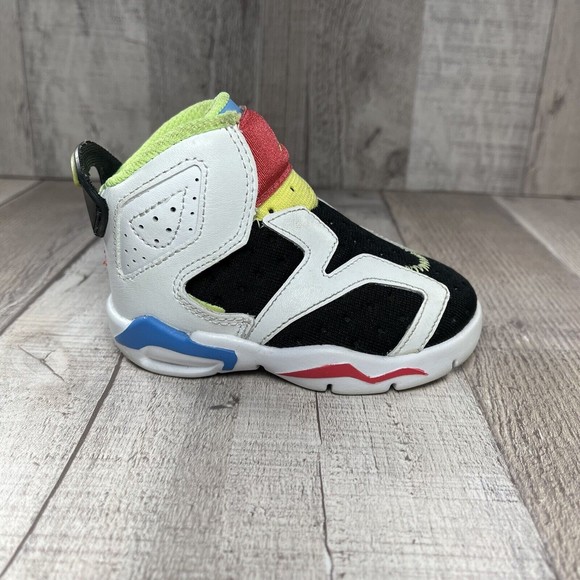 Air Jordan 6 Retro Little Flex Toddlers Sneakers Multi White Size 4C CT4417-103 - Picture 5 of 12